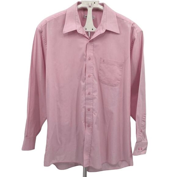 Pierre Cardin Pink Long Sleeve Collared Button Up Shirt Size 17.5 34/35 XL - Picture 1 of 16